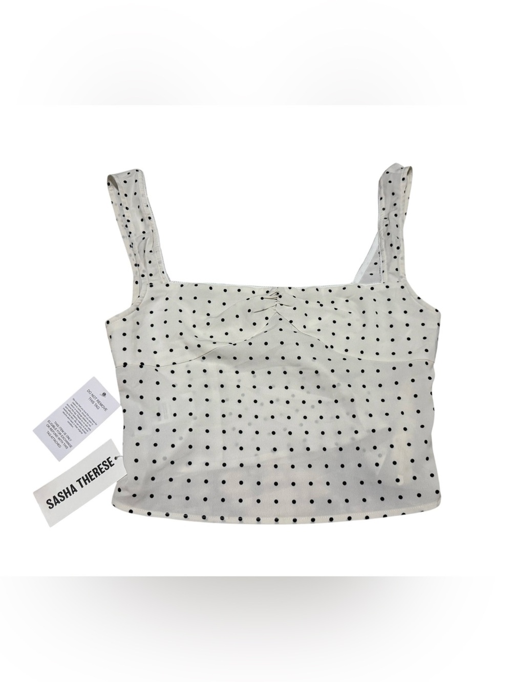 NWT Sasha Therese LOTTIE TOP WHITE POLKADOT Size Medium - Picture 5 of 10